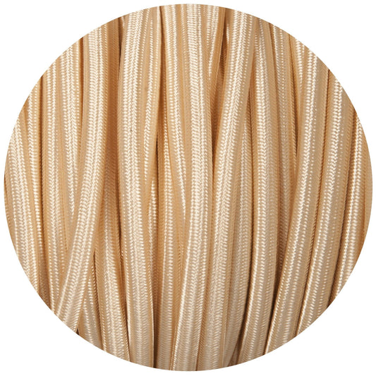 Cream Round Fabric Braided Cable - Lightspares