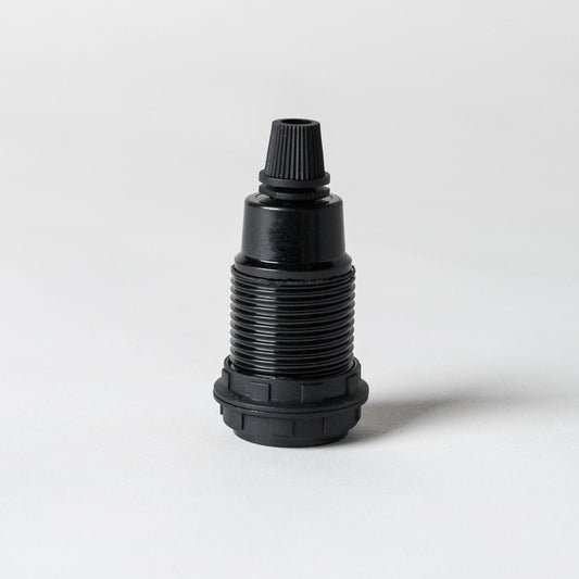 E14 Black Plastic Lampholder with grip - Lightspares