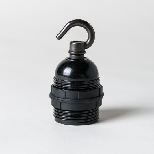 E26 UL Black Bakelite Lampholder with hook (USA ONLY) - Lightspares