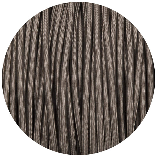 Elephant Grey Round Fabric Braided Cable - Lightspares