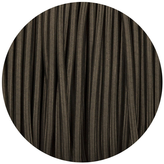 Khaki Round Fabric Braided Cable - Lightspares