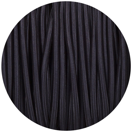 Navy Blue Round Fabric Braided Cable - Lightspares