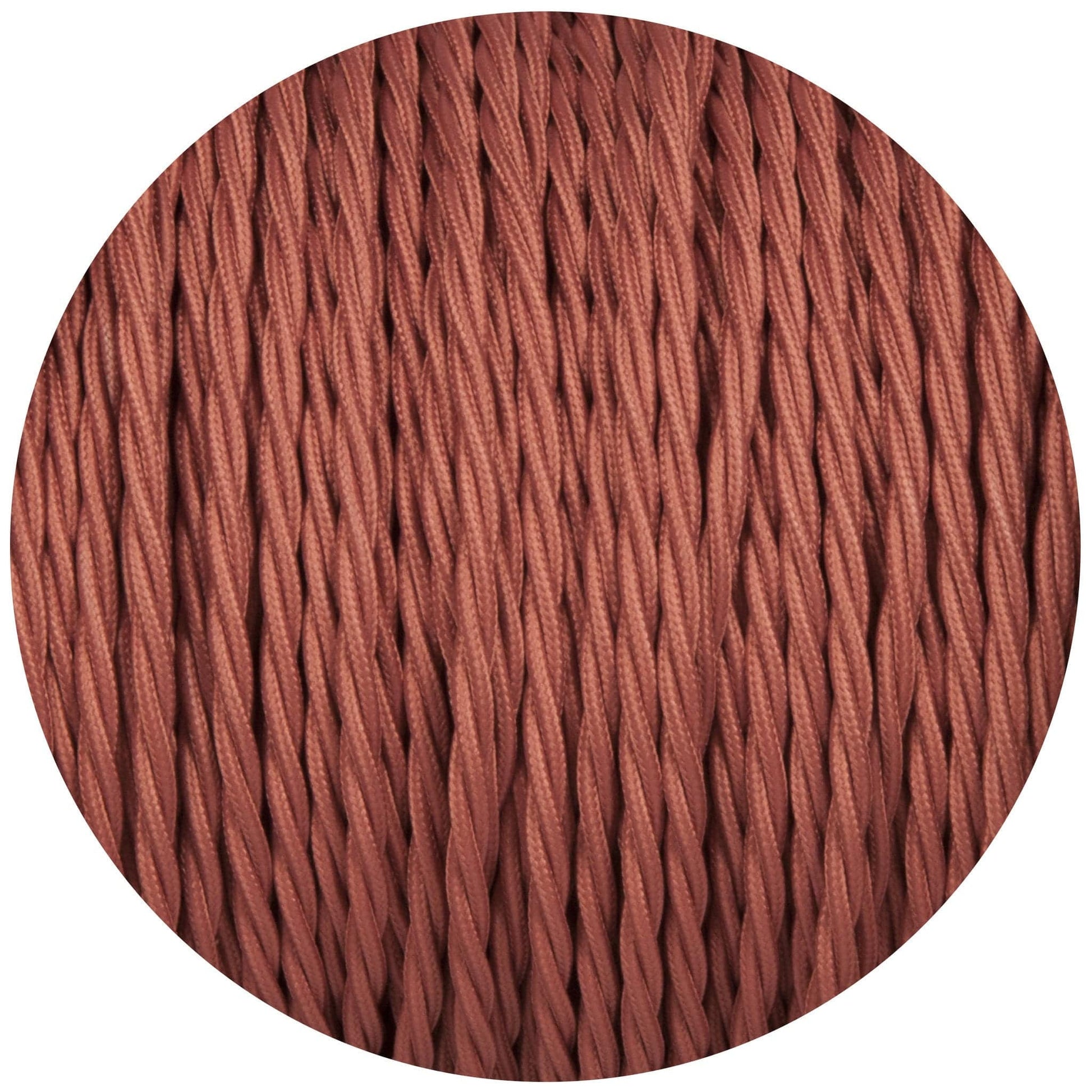 Rose Pink Twisted Fabric Braided Cable - Lightspares