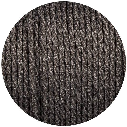 Uniform Grey Canvas Twisted Fabric Braided Cable - Lightspares