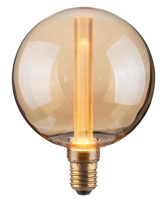 Vintlux E27 Dimmable LED Filament Lamp 2.3W G125 120lm 2200K Rainn Globe XL Gold - Lightspares