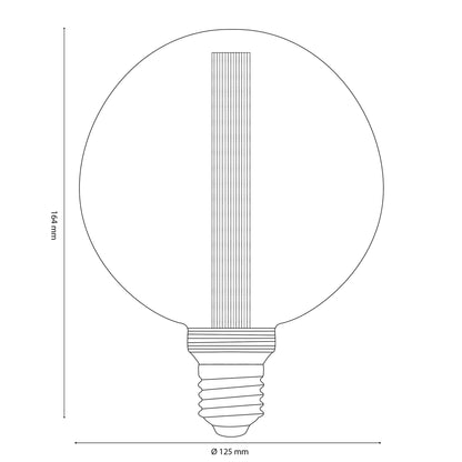 Vintlux E27 Dimmable LED Filament Lamp 2.3W G125 120lm 2200K Rainn Globe XL Gold - Lightspares