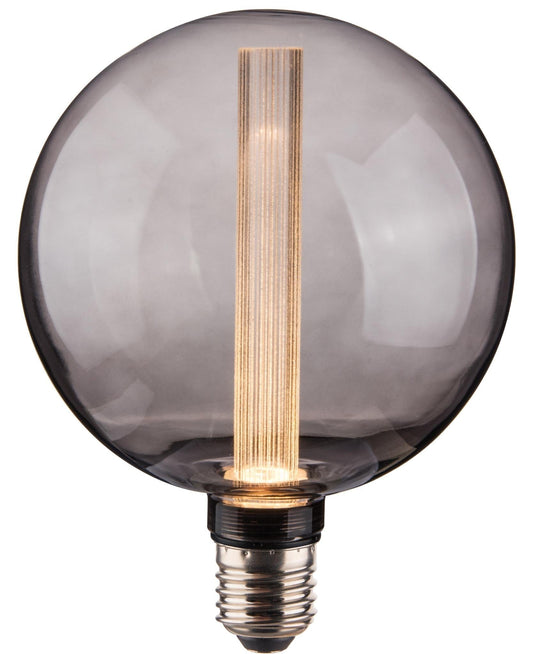 Vintlux E27 Dimmable LED Filament Lamp 2.3W G125 50lm 1800K Rainn Globe XL Smoke - Lightspares