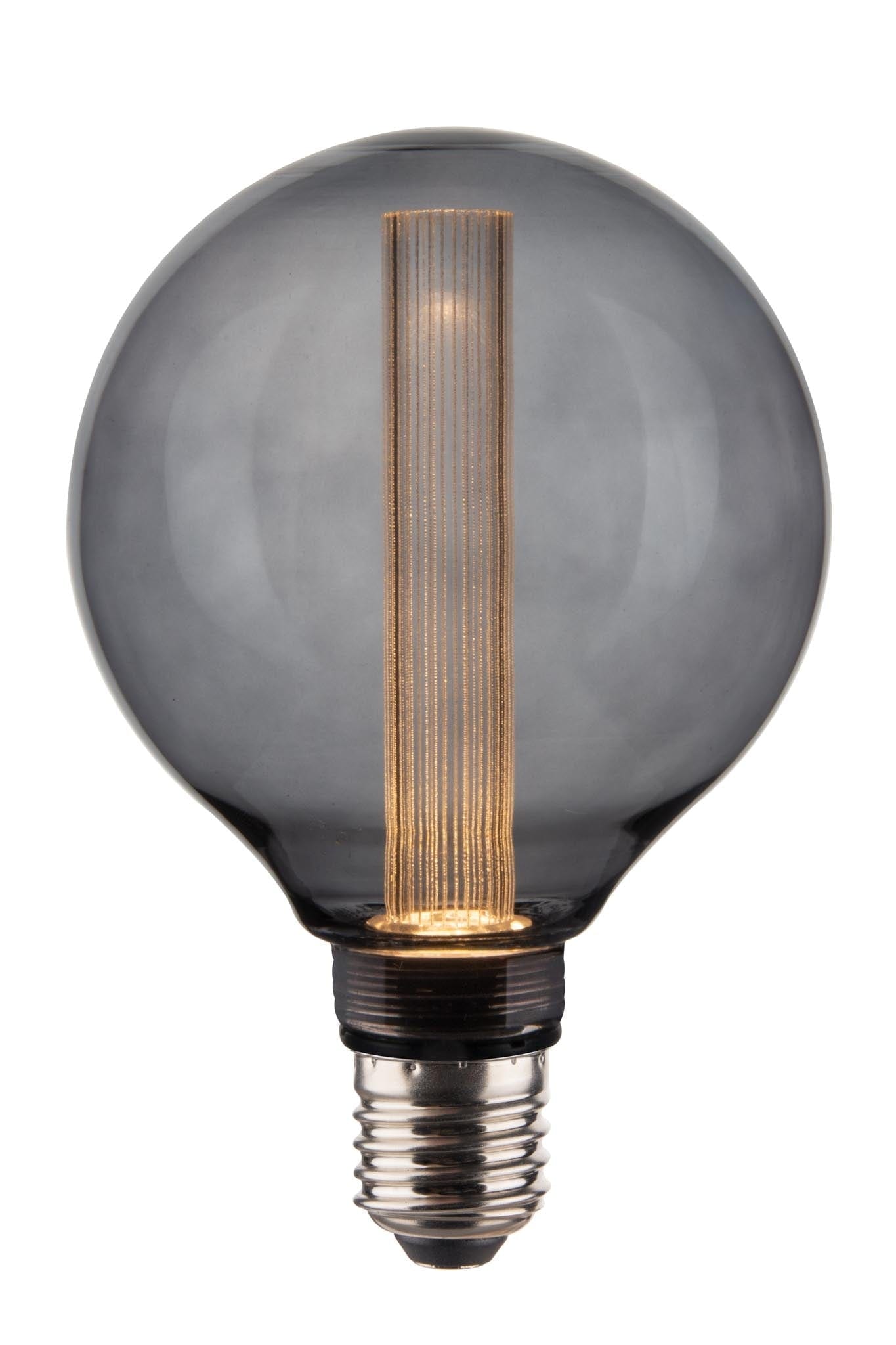 Vintlux E27 Dimmable LED Filament Lamp 2.3W G95 50lm 1800K Rainn Globe Smoke - Lightspares