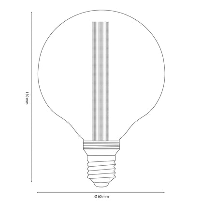 Vintlux E27 Dimmable LED Filament Lamp 2.3W G95 50lm 1800K Rainn Globe Smoke - Lightspares