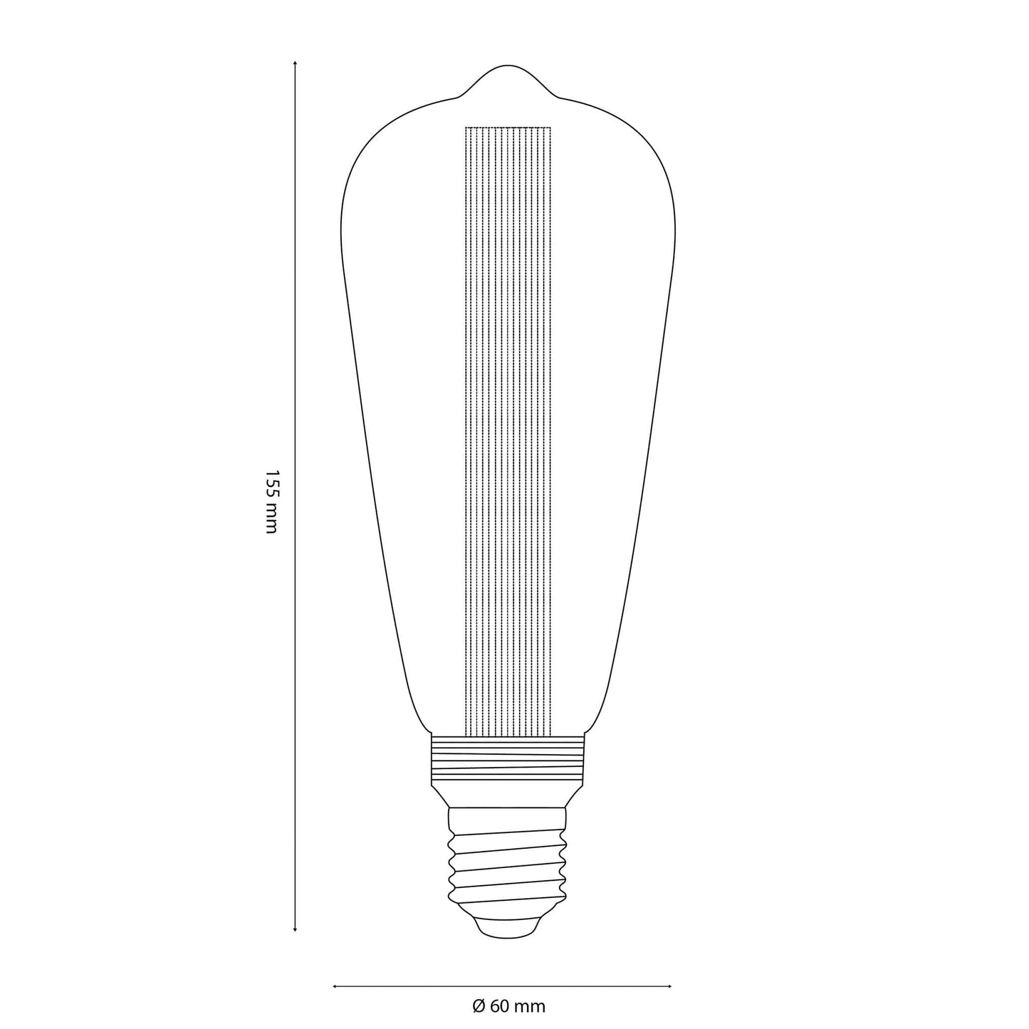 Vintlux E27 Dimmable LED Filament Lamp 2.3W ST60 50lm 1800K Rainn Edison Smoke - Lightspares