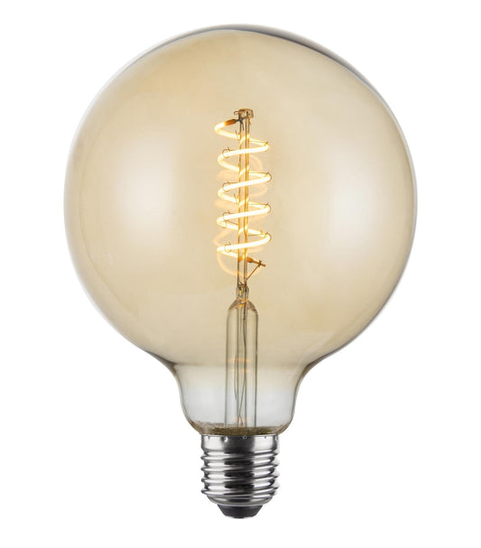 Vintlux E27 Dimmable LED Filament Lamp 4W G125 265lm 2200K Karu Globe XL Gold - Lightspares