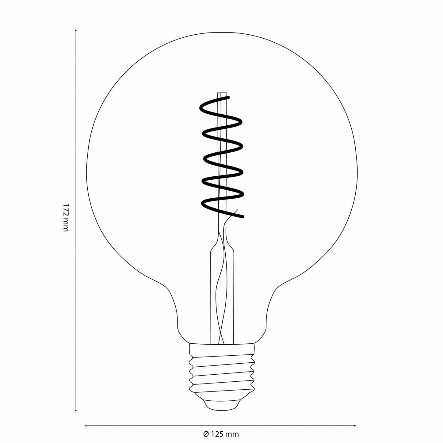 Vintlux E27 Dimmable LED Filament Lamp 4W G125 265lm 2200K Karu Globe XL Gold - Lightspares