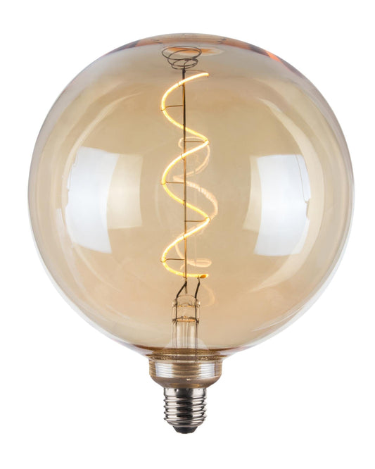 Vintlux E27 Dimmable LED Filament Lamp 4W G200 265lm 2200K - Kyodai Loft Globe XXL Gold - Lightspares